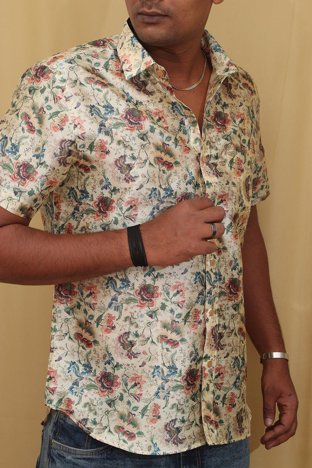 Colorful Kalamkari Tussar Silk Shirt - Luxurion World