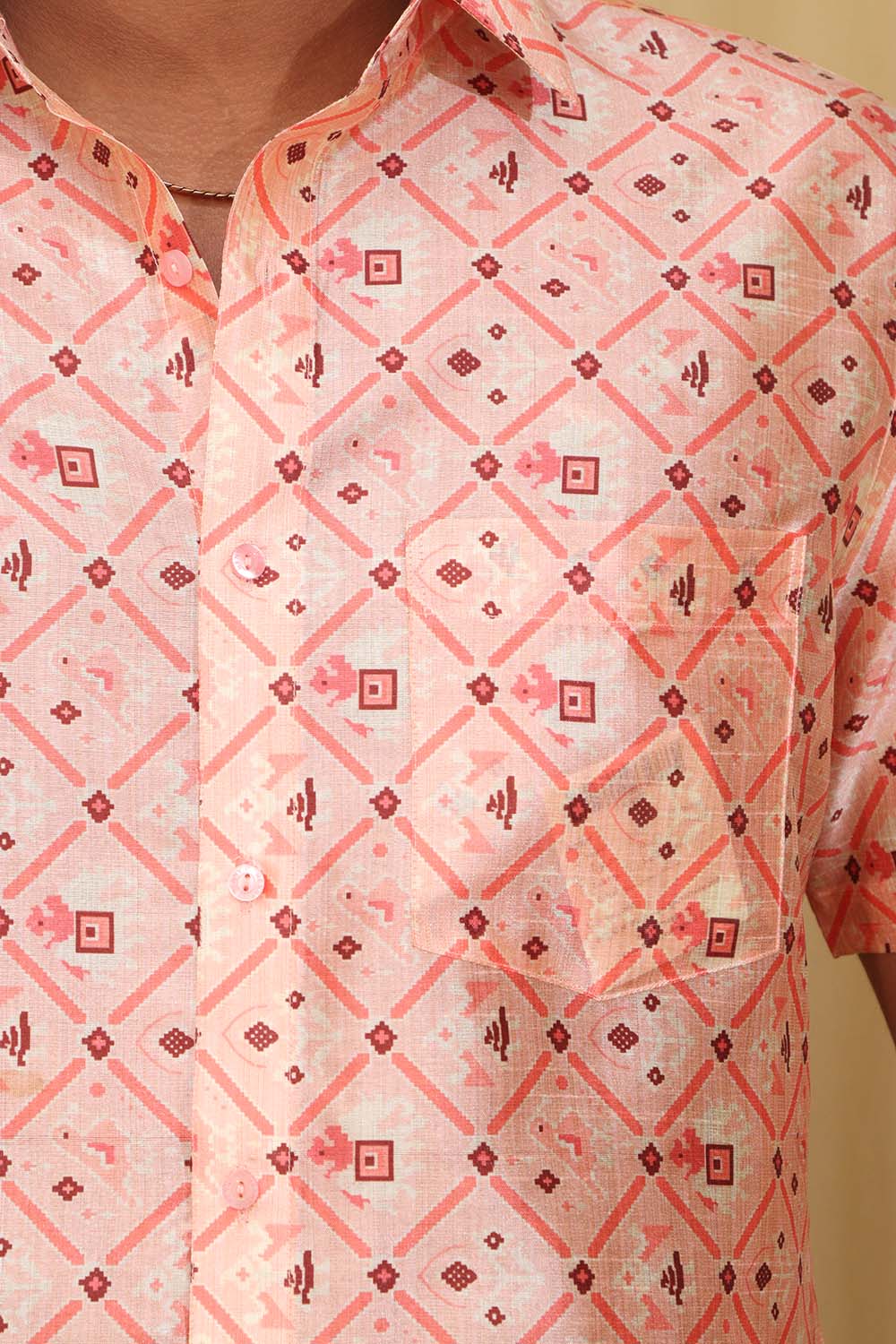 Stylish Pink Patola Tussar Silk Shirt - Luxurion World