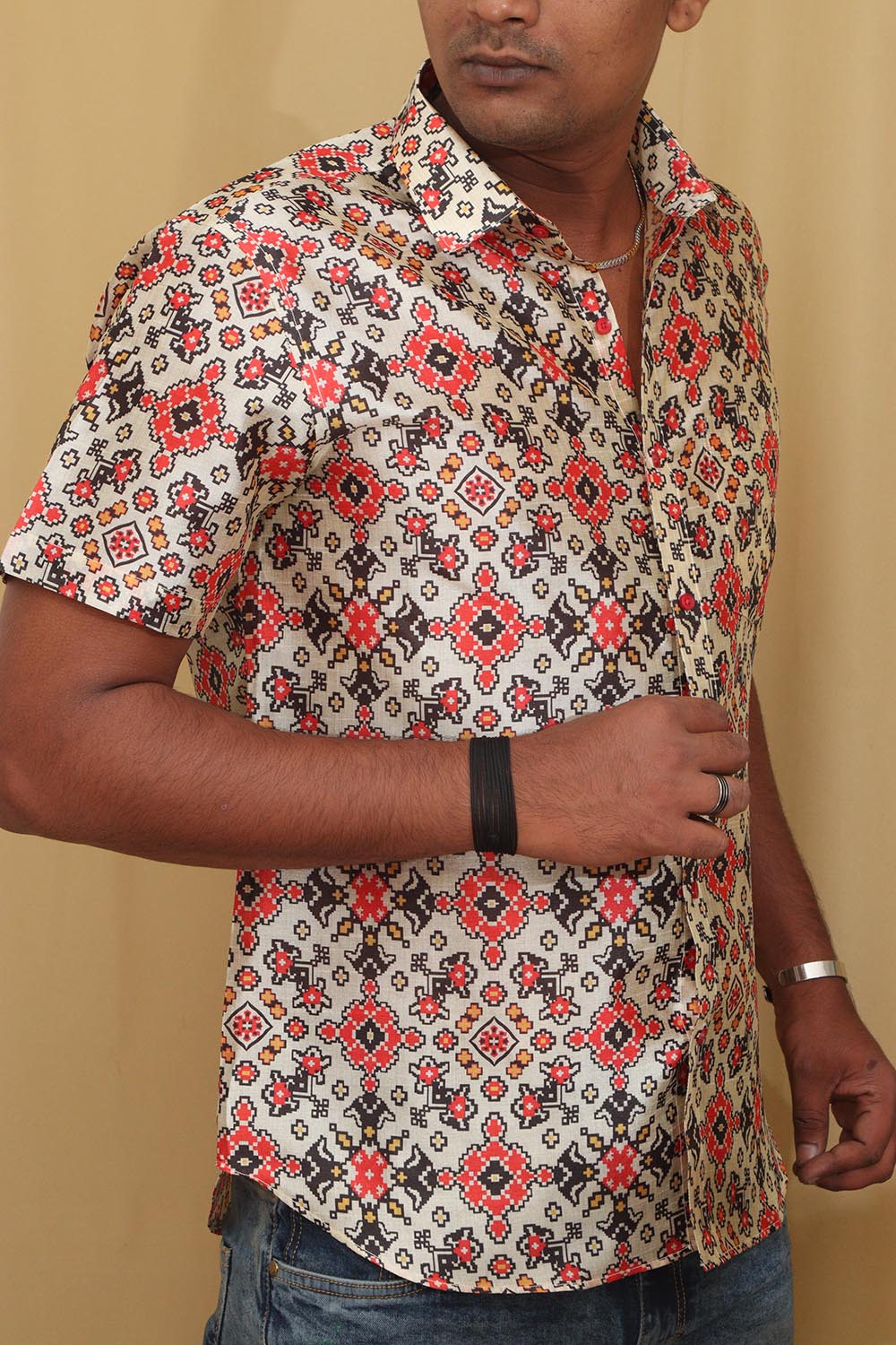 Vibrant Patola Silk Shirt with Digital Print - Luxurion World