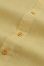 Sunshine Yellow Plain Linen Cotton Half Sleeve Shirt - Luxurion World