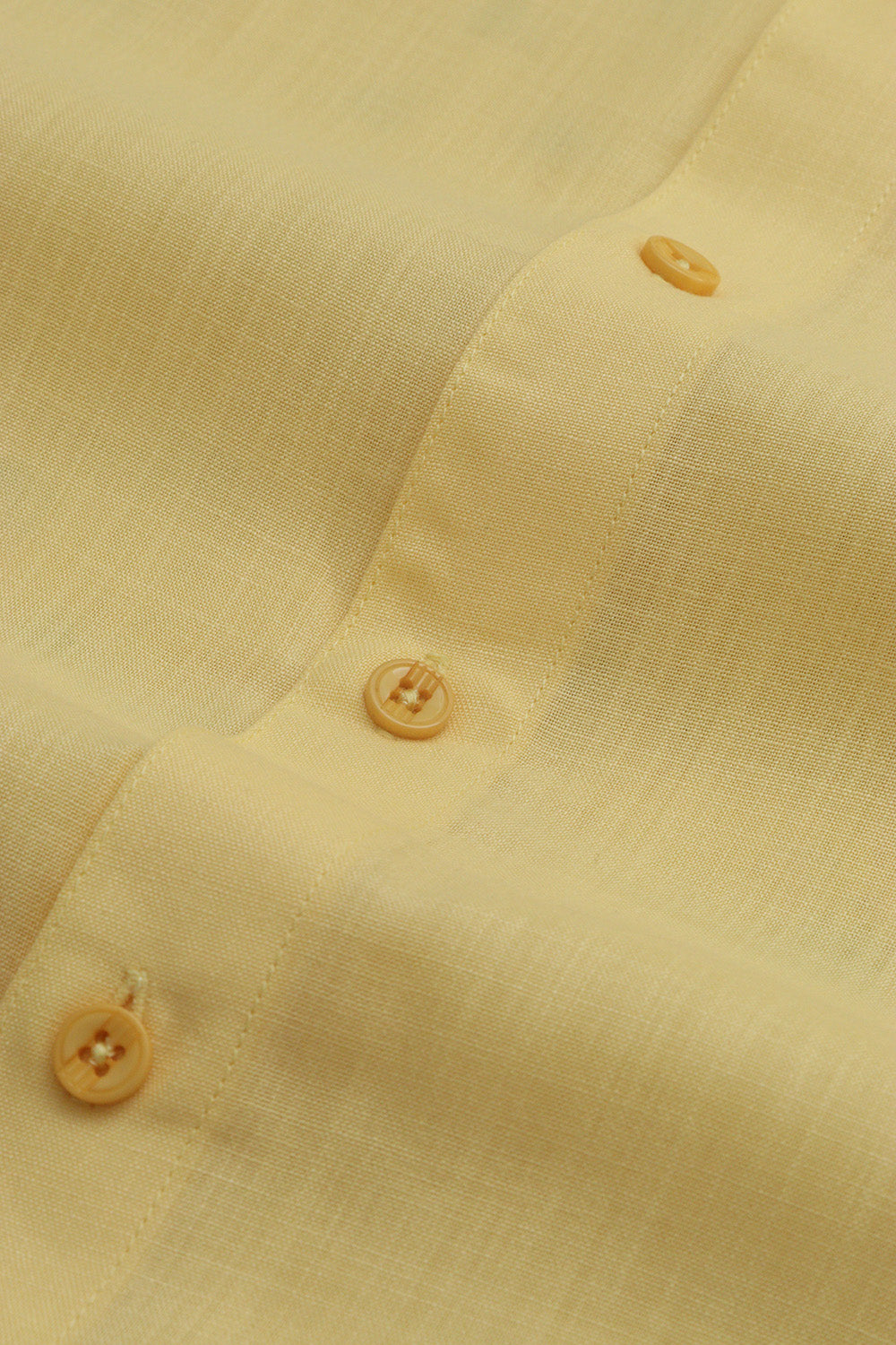 Sunshine Yellow Plain Linen Cotton Half Sleeve Shirt - Luxurion World
