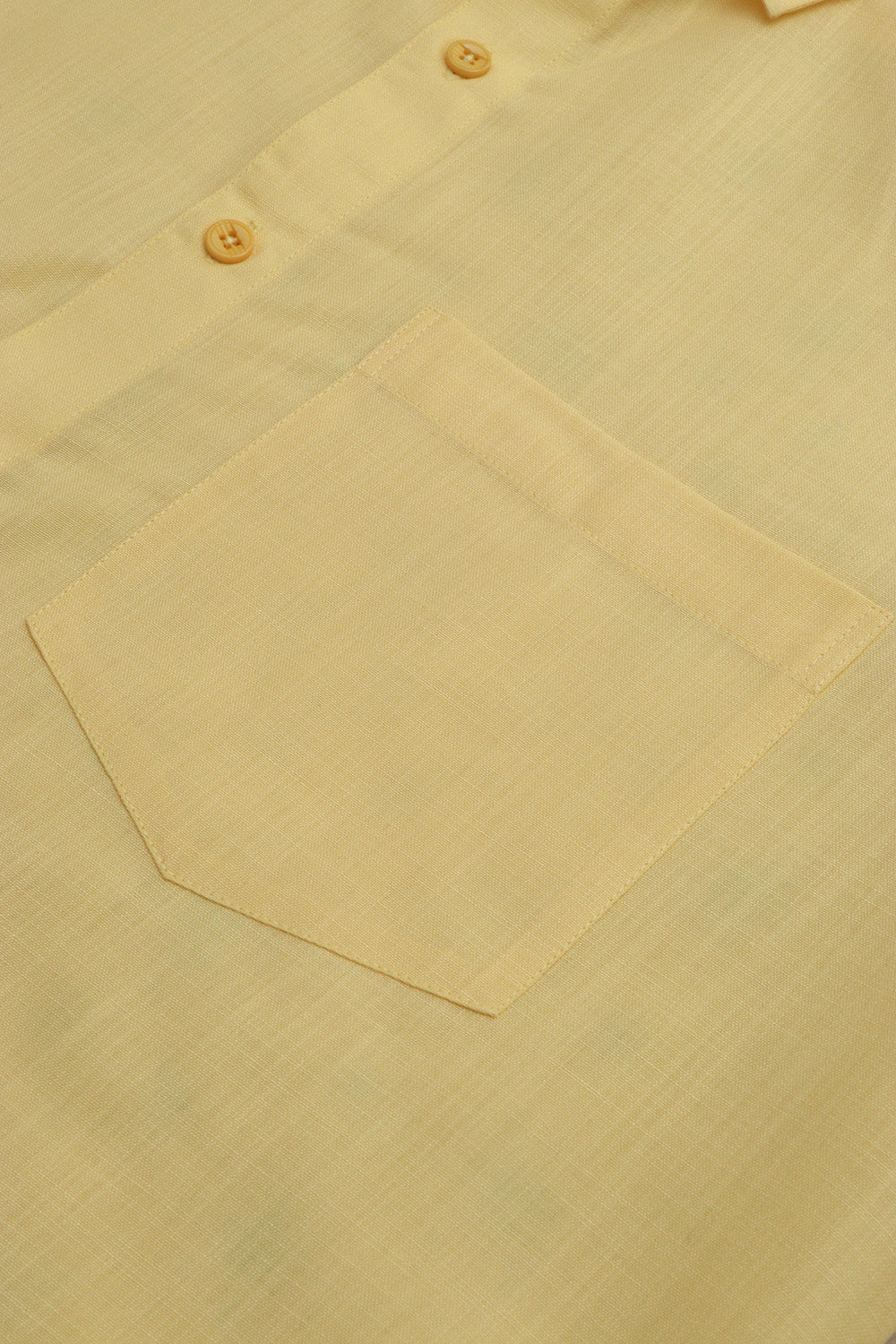 Sunshine Yellow Plain Linen Cotton Half Sleeve Shirt - Luxurion World