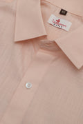Peach Plain Linen Cotton Half Sleeve Shirt - Luxurion World