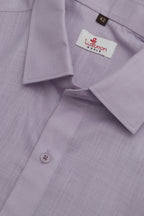 Stylish Purple Plain Linen Cotton Half Sleeve Shirt - Luxurion World