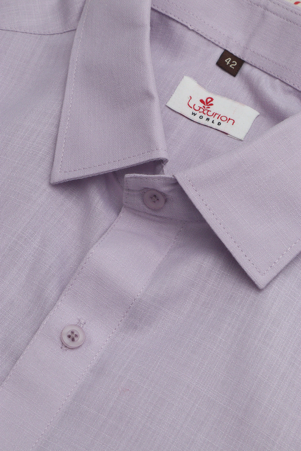 Stylish Purple Plain Linen Cotton Half Sleeve Shirt - Luxurion World