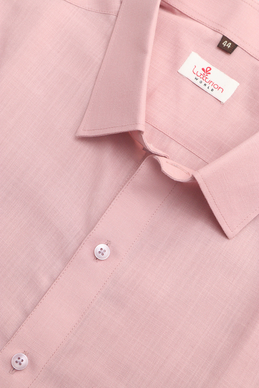 Soft Pink Plain Linen Cotton Full Sleeve Shirt - Luxurion World