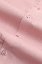 Soft Pink Plain Linen Cotton Full Sleeve Shirt - Luxurion World