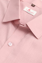 Soft Pink Plain Linen Cotton Full Sleeve Shirt - Luxurion World