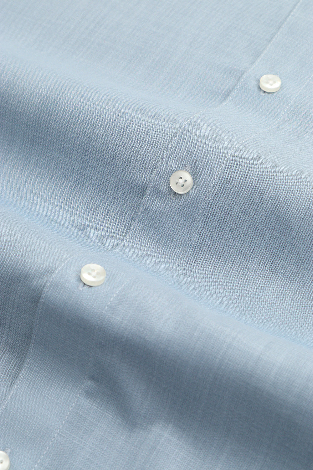 Classic Blue Plain Linen Cotton Full Sleeve Shirt - Luxurion World