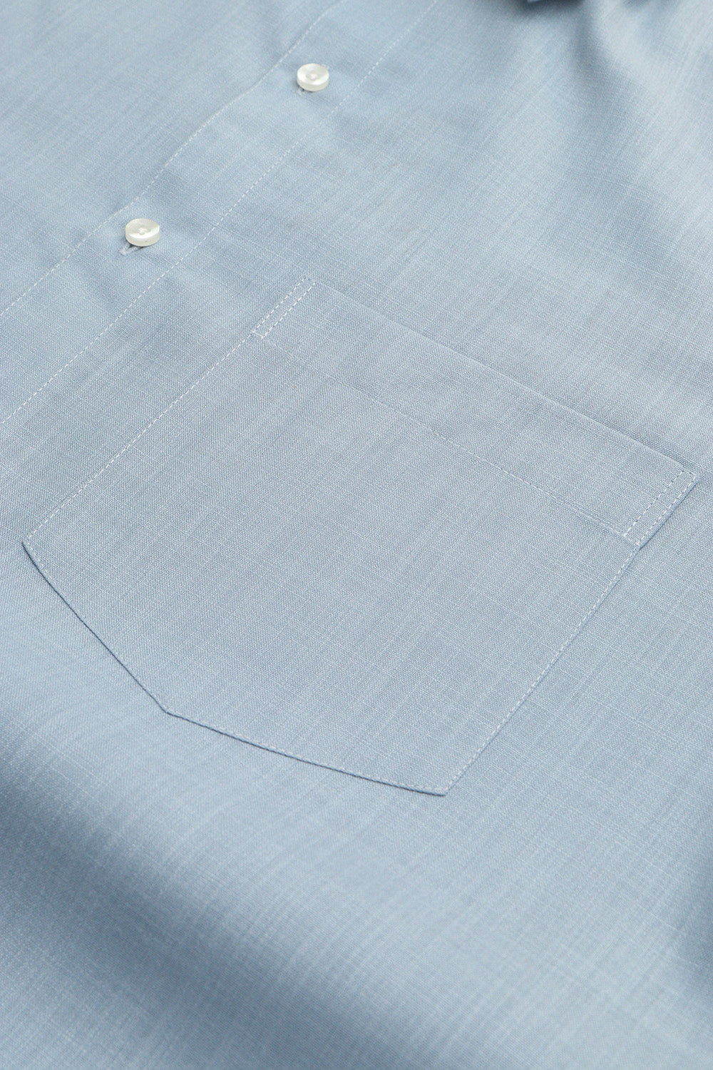 Classic Blue Plain Linen Cotton Full Sleeve Shirt - Luxurion World