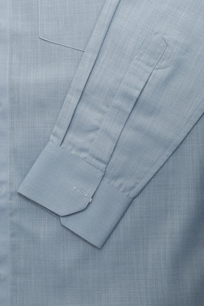 Classic Blue Plain Linen Cotton Full Sleeve Shirt - Luxurion World