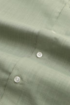 Green Plain Linen Cotton Full Sleeve Shirt - Luxurion World