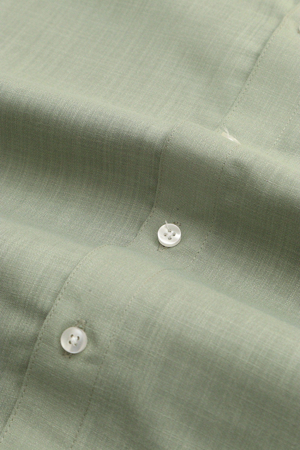 Green Plain Linen Cotton Full Sleeve Shirt - Luxurion World