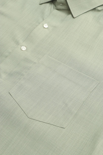 Green Plain Linen Cotton Full Sleeve Shirt - Luxurion World