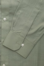 Green Plain Linen Cotton Full Sleeve Shirt - Luxurion World