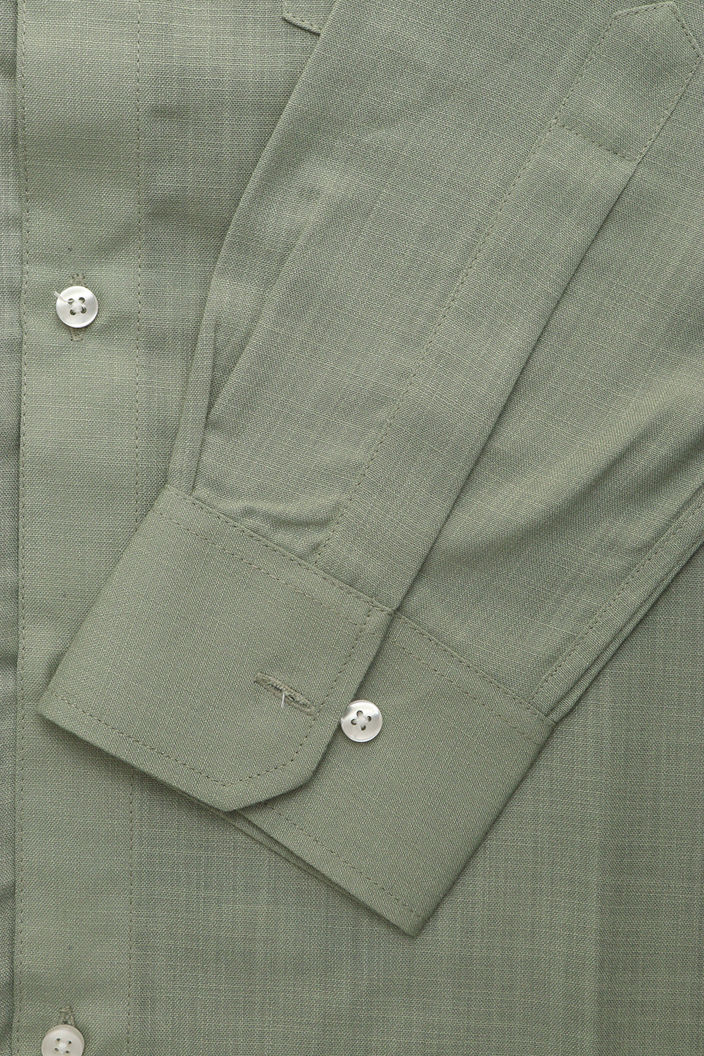 Green Plain Linen Cotton Full Sleeve Shirt - Luxurion World
