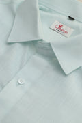 Blue Plain Linen Cotton Full Sleeve Shirt - Luxurion World