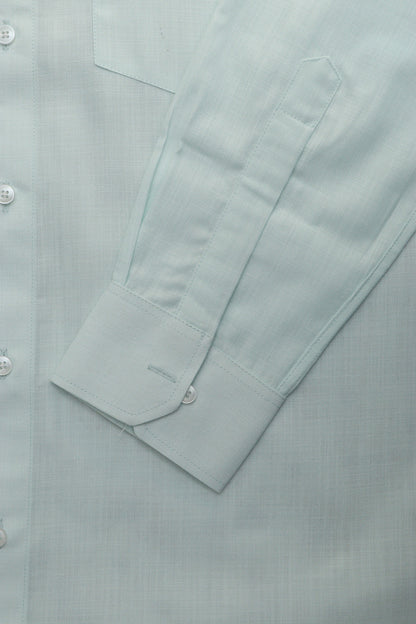 Blue Plain Linen Cotton Full Sleeve Shirt - Luxurion World