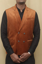 Brown Velvet Waist Coat - Luxurion World