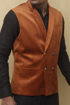 Brown Velvet Waist Coat - Luxurion World