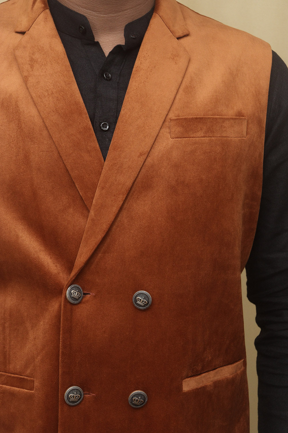 Brown Velvet Waist Coat - Luxurion World