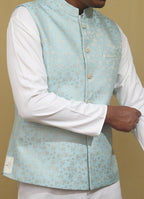 Captivating Blue Banarasi Silk Jacket: Timeless Elegance, Exquisite Style - Luxurion World