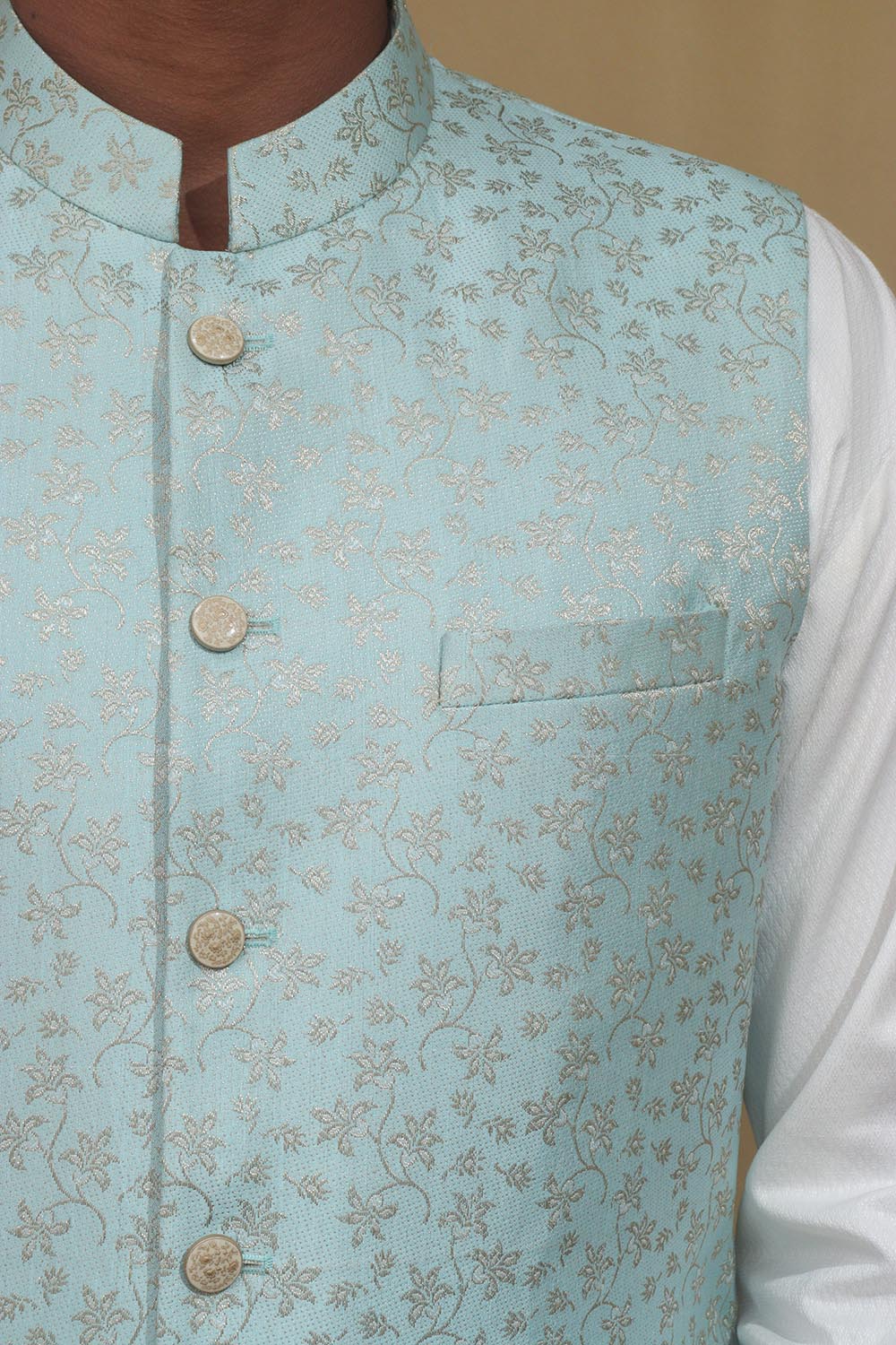 Captivating Blue Banarasi Silk Jacket: Timeless Elegance, Exquisite Style - Luxurion World