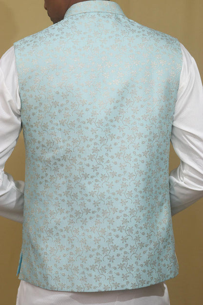 Captivating Blue Banarasi Silk Jacket: Timeless Elegance, Exquisite Style - Luxurion World