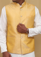 Stunning Yellow Banarasi Brocade Silk Jacket: A Must-Have Ethnic Fashion Piece - Luxurion World