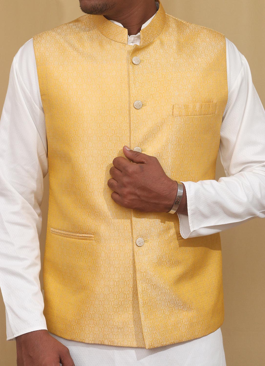 Stunning Yellow Banarasi Brocade Silk Jacket: A Must-Have Ethnic Fashion Piece - Luxurion World