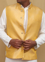 Stunning Yellow Banarasi Brocade Silk Jacket: A Must-Have Ethnic Fashion Piece - Luxurion World