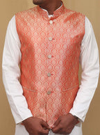 Elegant Orange Banarasi Brocade Silk Jacket: A Timeless Statement Piece - Luxurion World