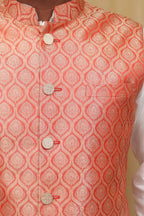 Elegant Orange Banarasi Brocade Silk Jacket: A Timeless Statement Piece - Luxurion World