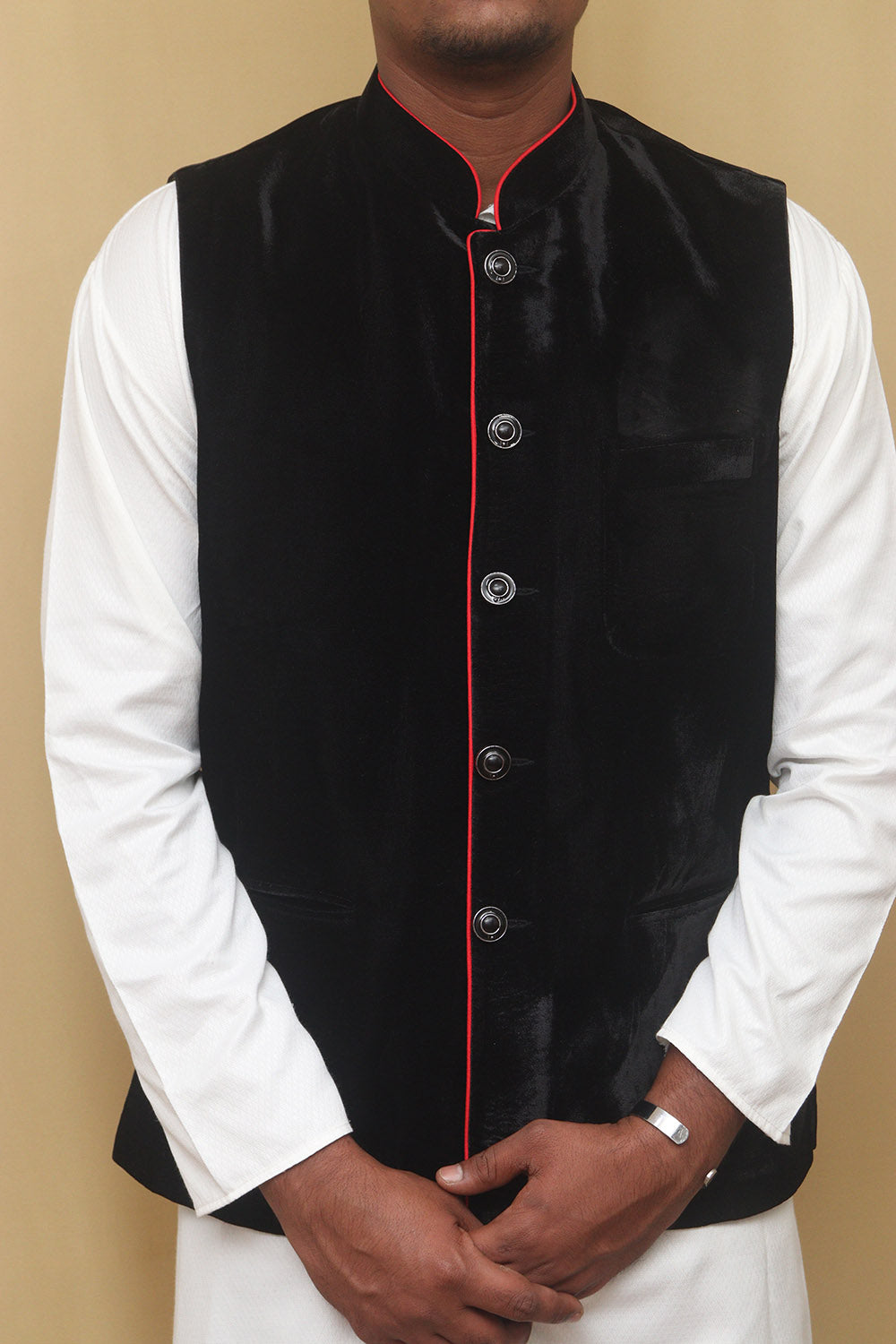 Black Velvet Nehru Jacket - Luxurion World