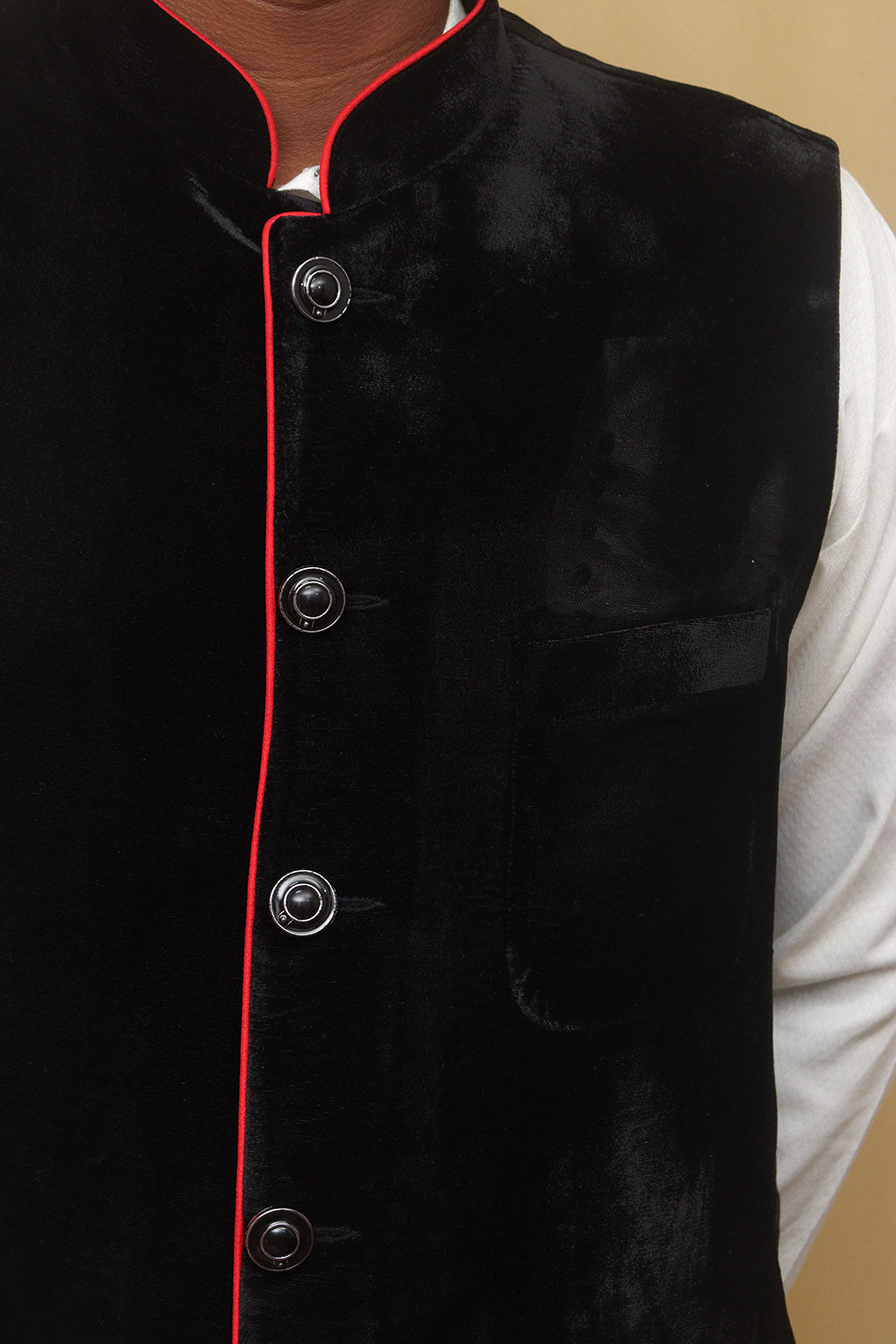 Black Velvet Nehru Jacket - Luxurion World