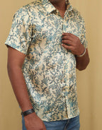 Pastel Kalamkari Tussar Silk Shirt: Exquisite Digital Prints - Luxurion World