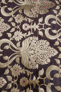 Maroon Banarasi Handloom Katan Silk Fabric