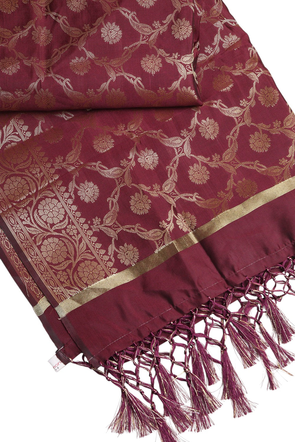Stunning Maroon Banarasi Silk Dupatta - Elegant and Luxurious