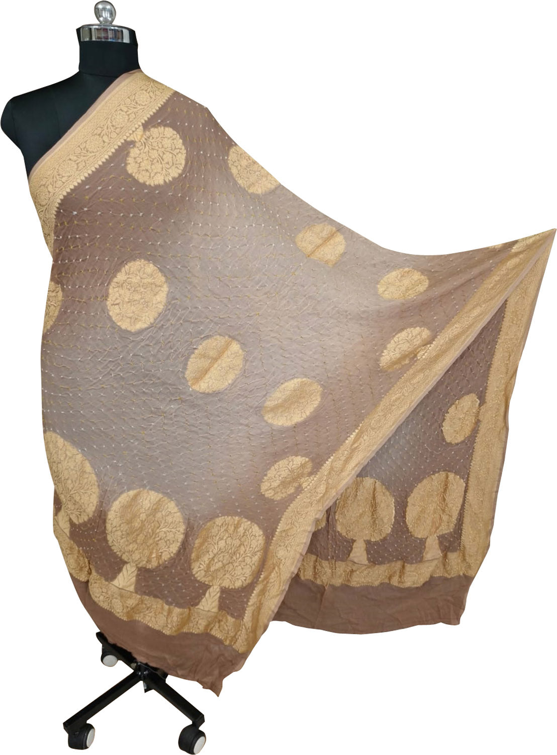 Maroon Bandhani Georgette Dupatta