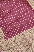 Maroon Handloom Banarasi Khaddi Georgette Saree