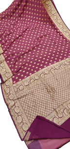 Maroon Handloom Banarasi Khaddi Georgette Saree