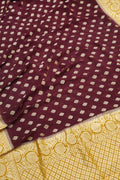 Maroon Handloom Banarasi Khaddi Georgette Saree