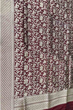 Maroon Handloom Banarasi Pure Katan Silk Dupatta