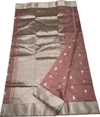 Maroon Handloom Chanderi Pure Silk Saree