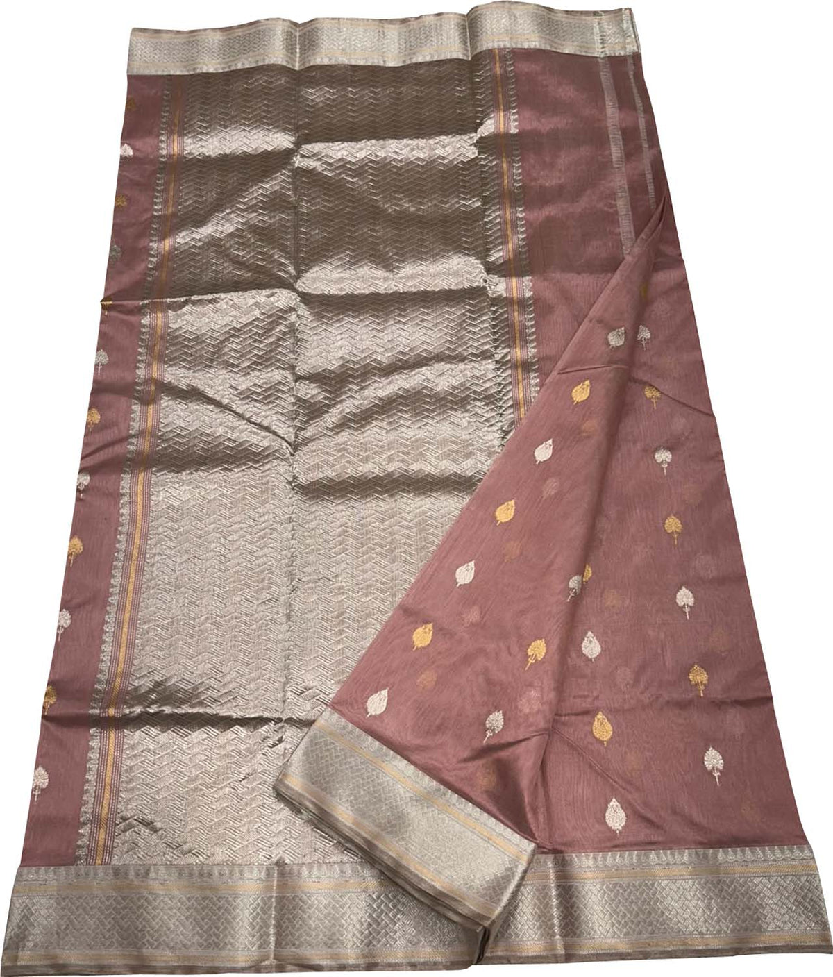 Maroon Handloom Chanderi Pure Silk Saree