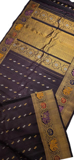 Maroon Handloom Gadwal Pure Silk Saree