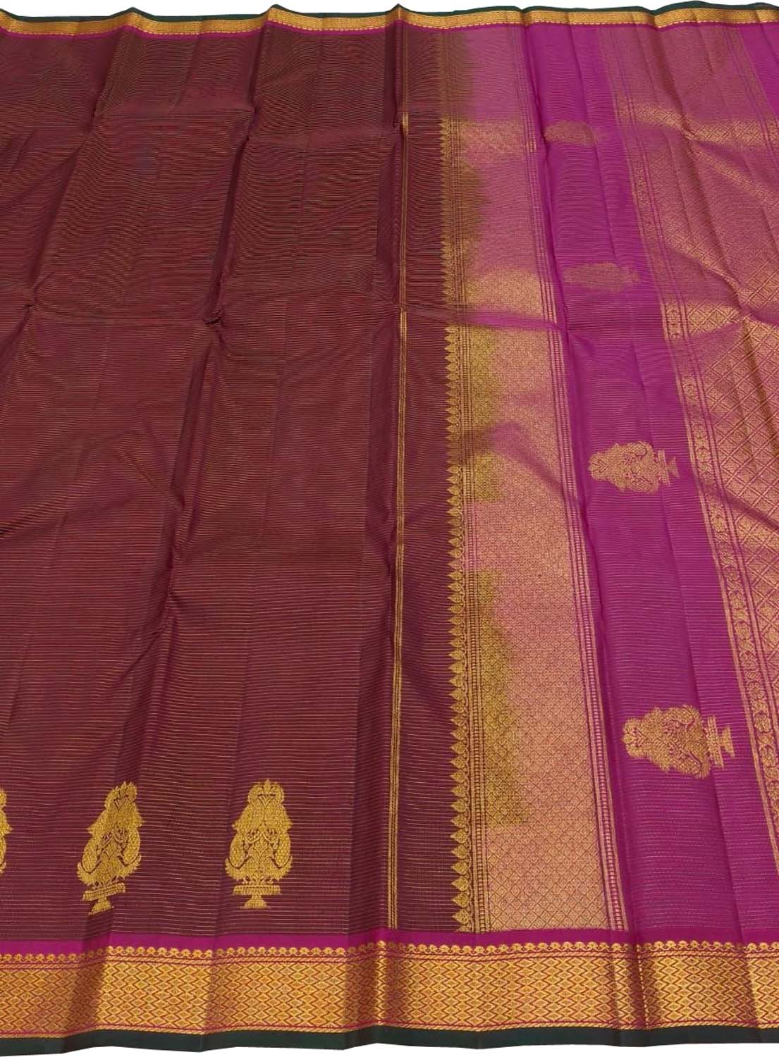 Maroon Handloom Kanjeevaram Pure Silk Saree