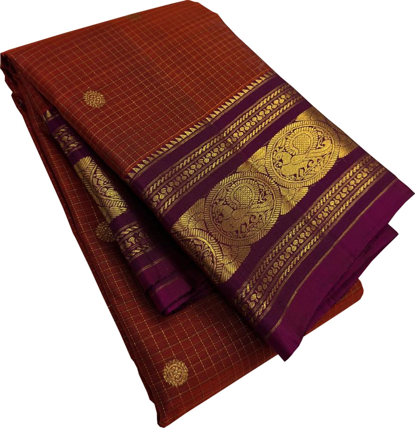 Maroon Handloom Kanjeevaram Pure Silk Saree — Handwoven, Bridal & Festive