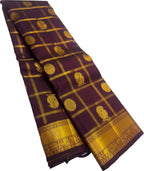 Maroon Handloom Kanjeevaram Pure Silk Saree