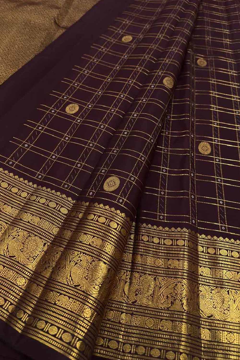 Maroon Kanjeevaram Pure Silk Saree Handloom Bridal Trousseau
